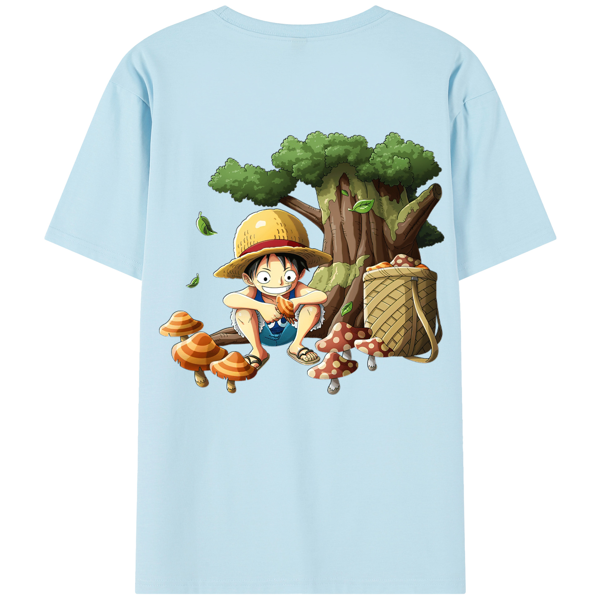 ワンピース モンキー・D・ルフィ ONE PIECE Monkey D. Luffy 綿100％半袖Tシャツ（背面プリント）